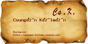 Csungán Kálmán névjegykártya